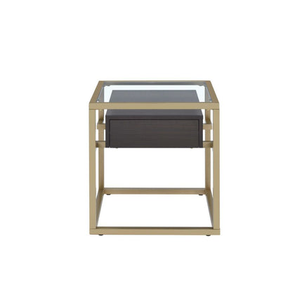 Yumia - End Table - Gold & Clear Glass - 23" ACME 