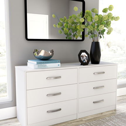 Flannia - White - Six Drawer Dresser - 29'' Height Signature Design by Ashley® 