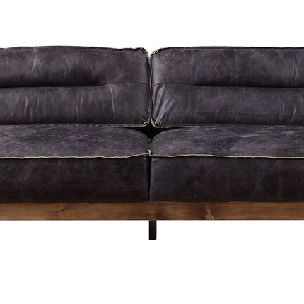 Silchester - Sofa - Antique Ebony Top Grain Leather ACME 