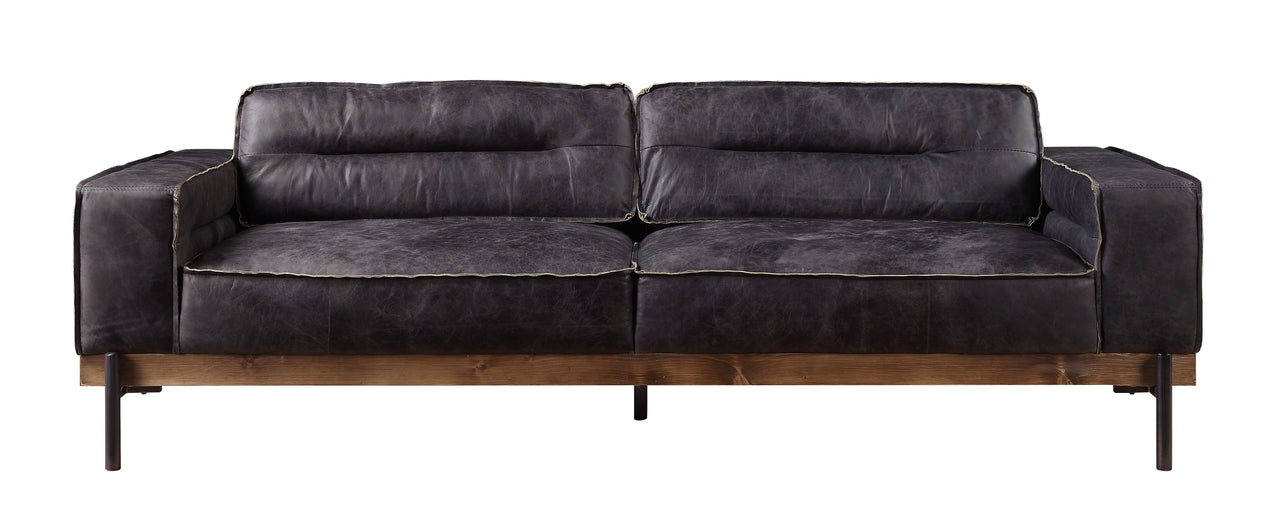 Silchester - Sofa - Antique Ebony Top Grain Leather ACME 