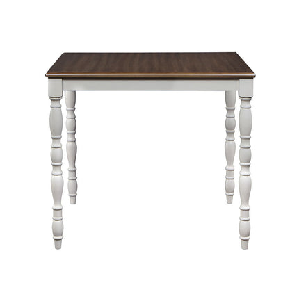 Bettina - Counter Height Table Set (5 Piece) - Beige Fabric, Antique White & Weathered Oak ACME 