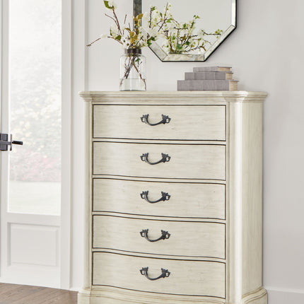 Arlendyne - Antique White - Five Drawer Chest Signature Design by Ashley® 