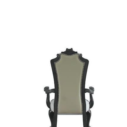 House - Delphine - Chair (Set of 2) - Two Tone Ivory Fabric, Beige PU & Charcoal Finish ACME 