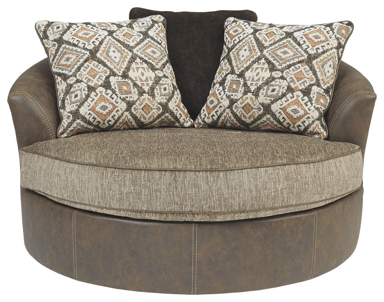 Abalone - Chocolate - Oversized Swivel Accent Chair - Tony's Home Furnishings