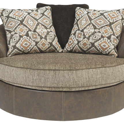 Abalone - Chocolate - Oversized Swivel Accent Chair Ashley Furniture 