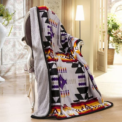 Southwest Aztec Sherpa Throw Blanket