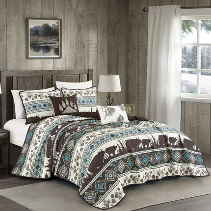 Southwestern Big Bear Aztec Quilt Coverlet