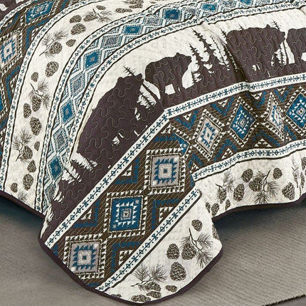 Southwestern Big Bear Aztec Quilt Coverlet