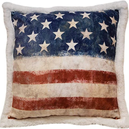 Wrangler American Flag Sherpa Accent Pillow