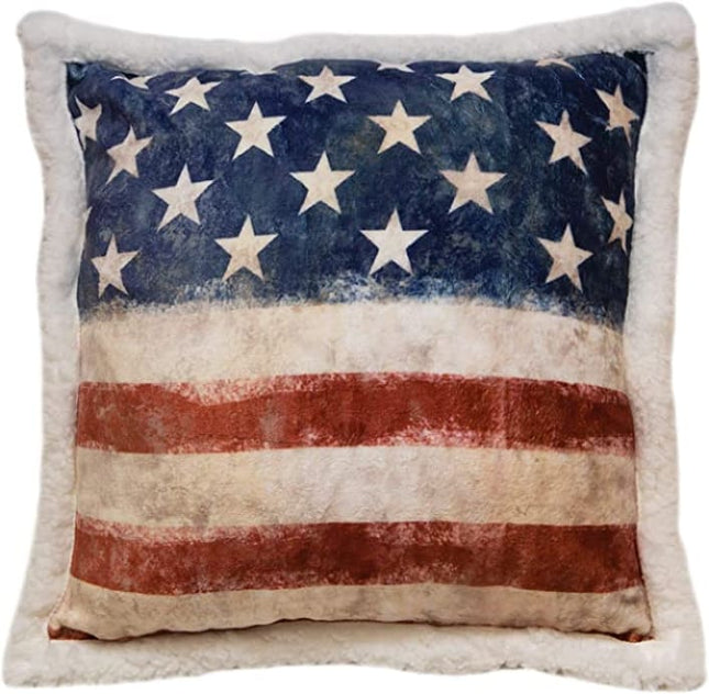 Wrangler American Flag Sherpa Accent Pillow