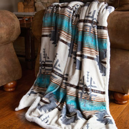 Wrangler Lone Mountain Sherpa Throw Blanket