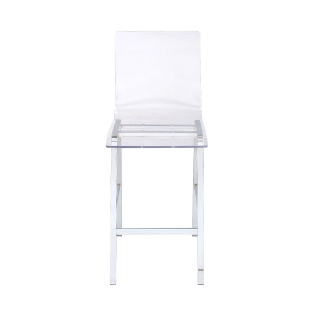 Nadie - Counter Height Chair (Set of 2) - Clear Acrylic & Chrome - Tony's Home Furnishings