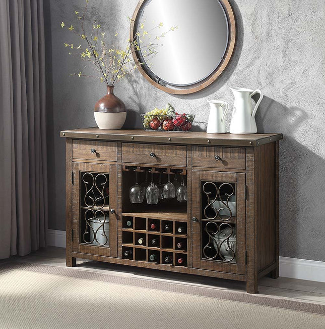 Raphaela - Server - Weathered Cherry Finish - Tony's Home Furnishings