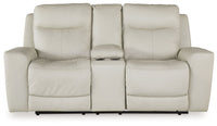 Thumbnail for Mindanao - Coconut - Power Reclining Loveseat With Console / Adj Hdrst