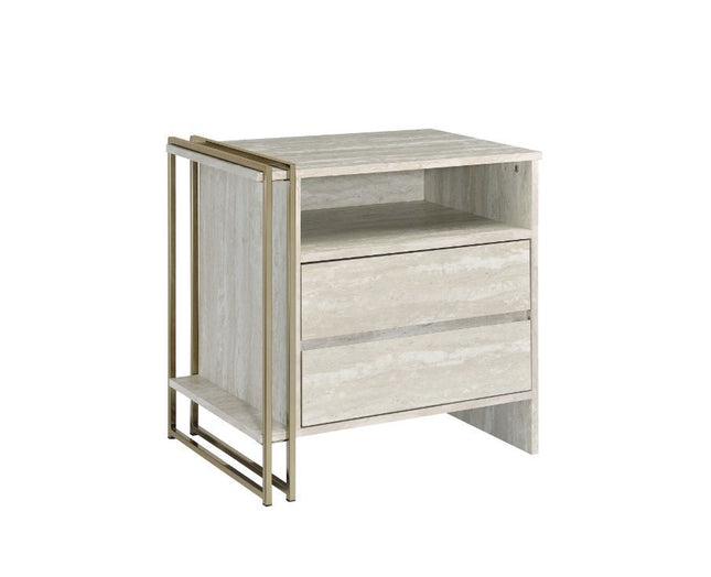 Tyeid - Accent Table - Antique White & Gold Finish - Tony's Home Furnishings