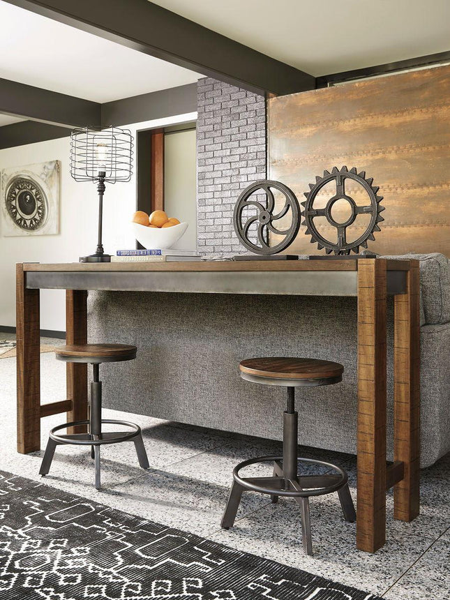 Torjin - Dark Brown - 3 Pc. - Long Counter Table, 2 Stools Signature Design by Ashley® 