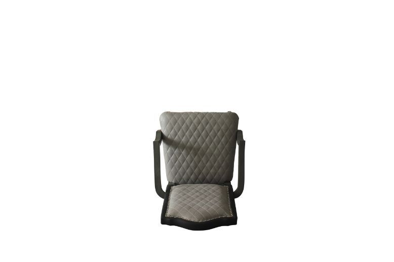 House - Beatrice Chair (Set of 2) - Two Tone Gray Fabric & Charcoal Finish - Tony's Home Furnishings