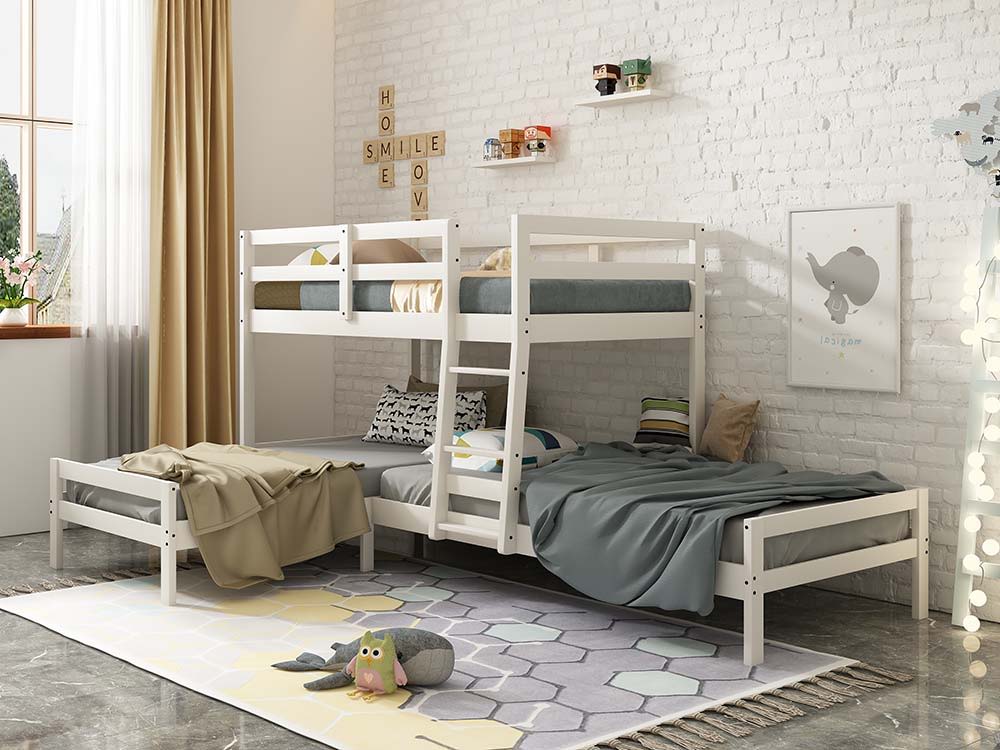 Manoela - Triple Bunk Bed - Twin - White Finish - Tony's Home Furnishings