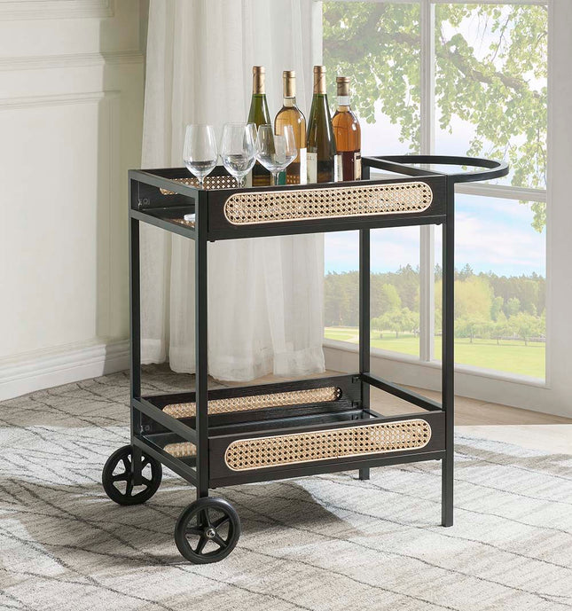 Colson - Serving Cart - Black Finish - Tony's Home Furnishings