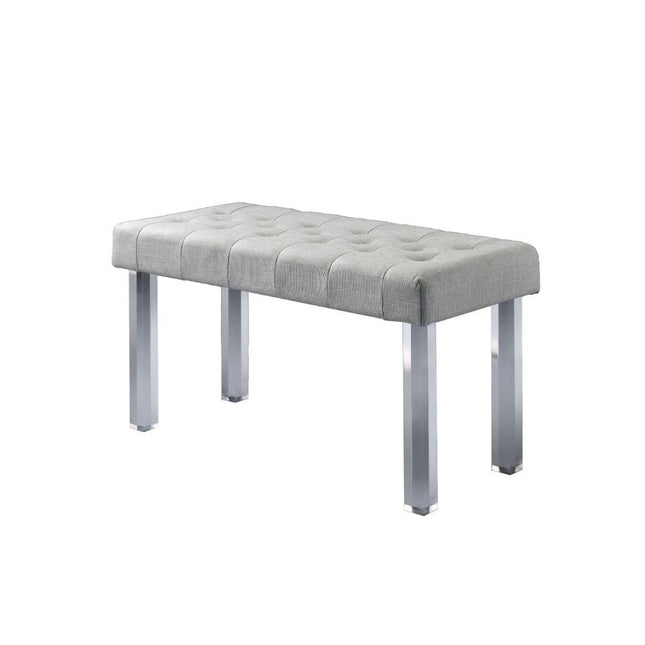 Bagley - Bench - Linen & Clear Acrylic - Tony's Home Furnishings