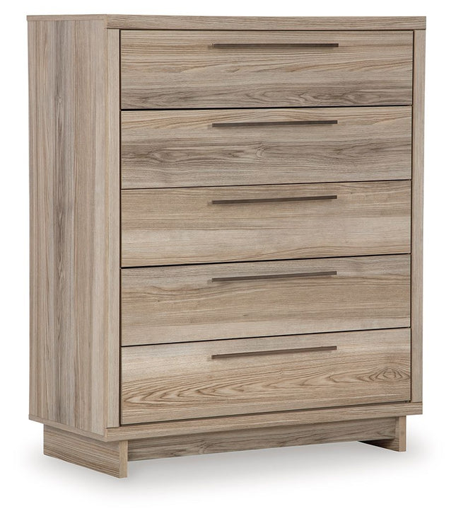 Hasbrick - Tan - Five Drawer Wide Chest Signature Design by Ashley® 