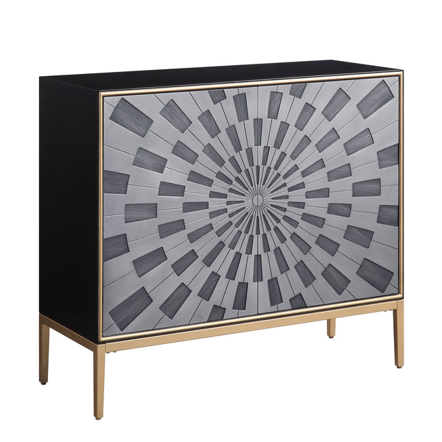 Quilla - Accent Table - Black, Gray & Brass Finish - Tony's Home Furnishings