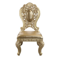 Seville - Side Chair (Set of 2) - Tan PU & Gold Finish - Tony's Home Furnishings