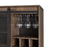 Thumbnail for Treju - Wine Cabinet - Obscure Glass, Rustic Oak & Black Finish - Tony's Home Furnishings