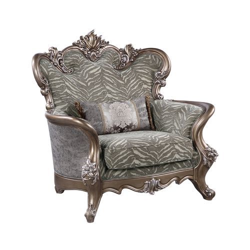 Elozzol - Sofa - Fabric & Antique Bronze Finish - Wood - Tony's Home Furnishings