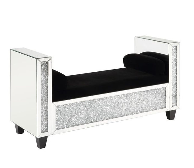 Noralie - Bench - Mirrored & Faux Diamonds - 28" - Tony's Home Furnishings