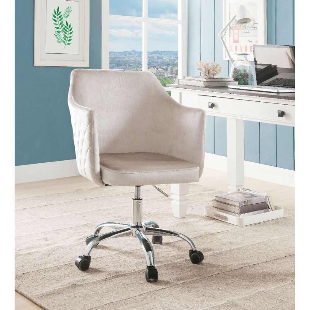 Cosgair - Office Chair - Champagne Velvet & Chrome - Tony's Home Furnishings