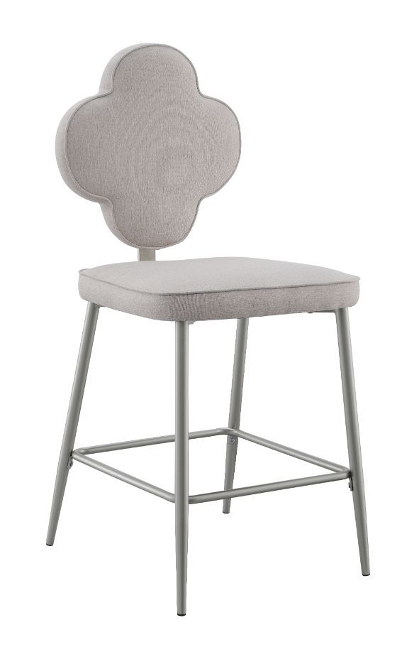 Clover - Counter Height Chair (Set of 2) - Beige Fabric & Champagne Finish - Tony's Home Furnishings