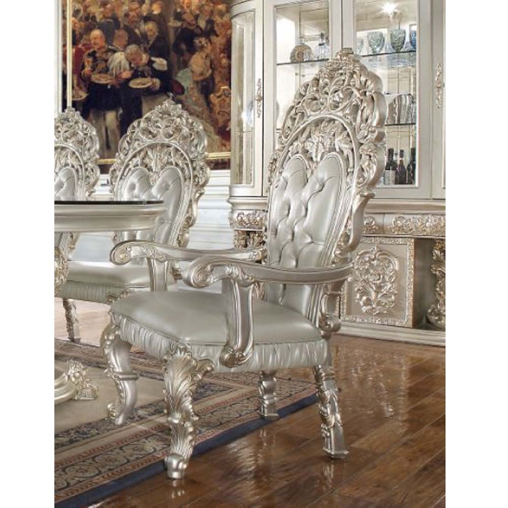 Sandoval - Arm Chair (Set of 2) - Beige PU & Champagne Finish - Tony's Home Furnishings
