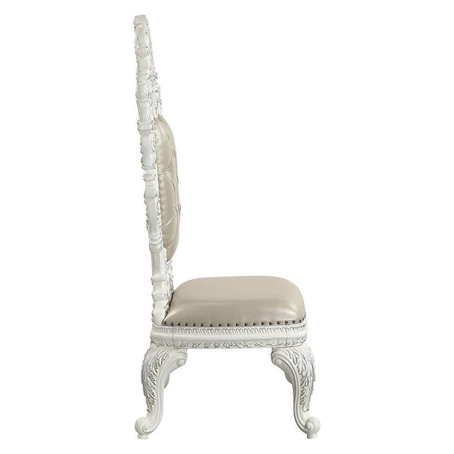 Vanaheim - Side Chair (Set of 2) - Beige PU & Antique White Finish - Tony's Home Furnishings