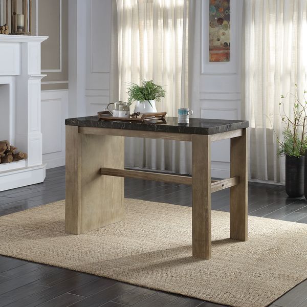 Charnell - Counter Height Table - Marble & Oak Finish - Tony's Home Furnishings