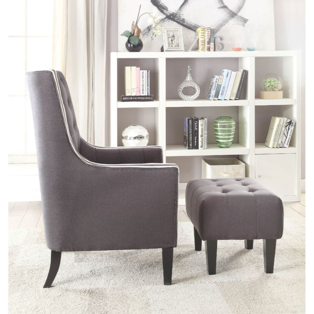 Ophelia - Accent Chair - Black Linen - Tony's Home Furnishings