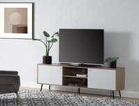 Thumbnail for Wafiya - TV Stand - Rustic Oak, White & Black Finish - Tony's Home Furnishings