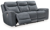 Thumbnail for Mindanao - Steel - 2 Pc. - Power Reclining Sofa, Power Reclining Loveseat With Console - Tony's Home Furnishings