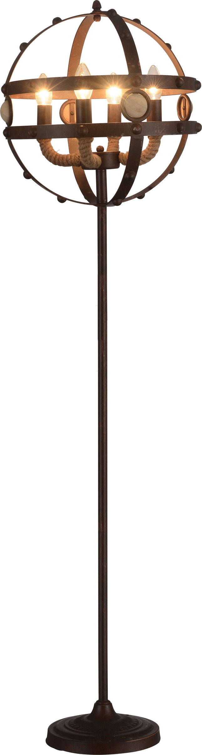 Benie - Floor Lamp - Brown, Dark - Tony's Home Furnishings