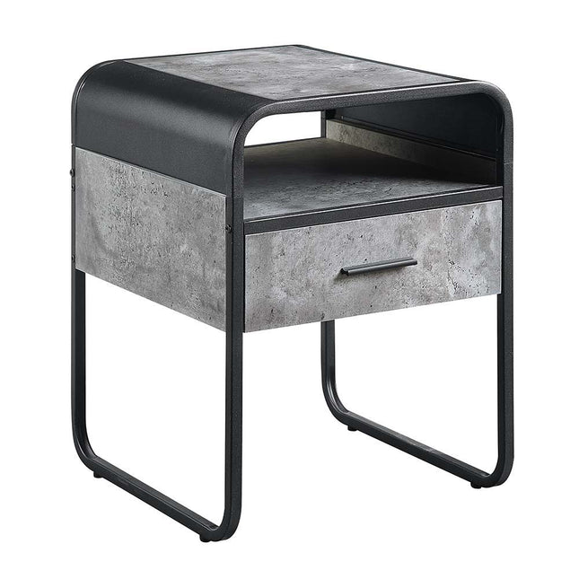 Raziela - End Table - Concrete Gray & Black Finish - 22" - Tony's Home Furnishings