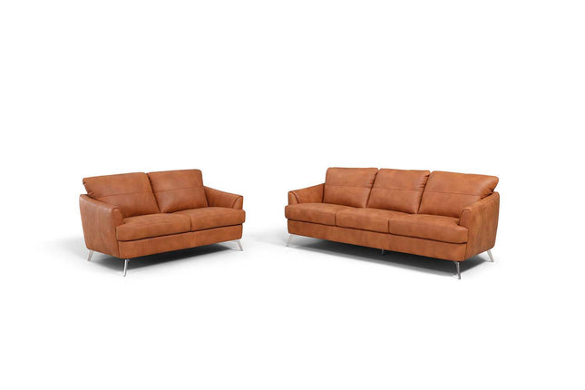 Safi - Loveseat - CapPUchino Leather - Tony's Home Furnishings