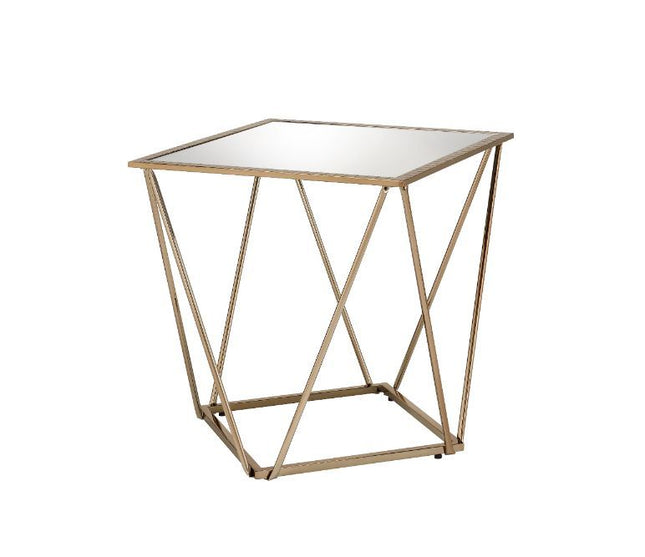 Fogya - End Table - Mirrored & Champagne Gold Finish - Tony's Home Furnishings