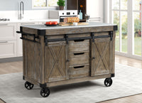 Thumbnail for Alforvott - Serving Cart - Marble & Weathered Gray Finish - Tony's Home Furnishings