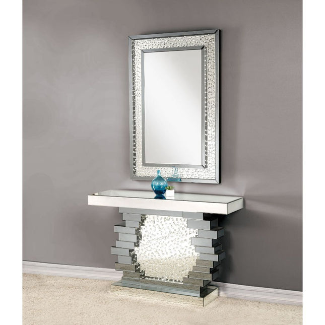 Nysa - Accent Table - Mirrored & Faux Crystals - Wood - 32" - Tony's Home Furnishings