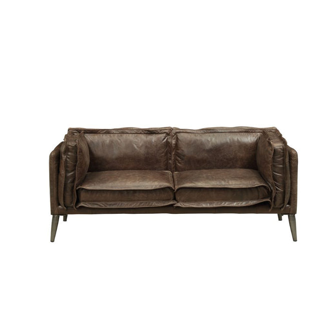 Porchester - Loveseat - Distress Chocolate Top Grain Leather - Tony's Home Furnishings