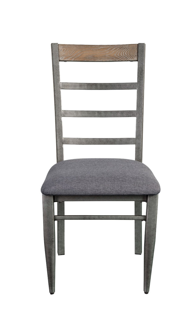 Ornat - Side Chair (Set of 2) - Gray Fabric & Antique Gray - Tony's Home Furnishings