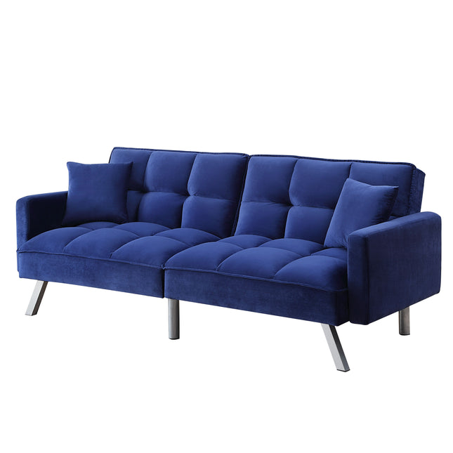 Mecene - Futon - Blue Velvet - Tony's Home Furnishings