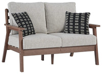 Thumbnail for Emmeline - Brown / Beige - Loveseat W/Cushion Tony's Home Furnishings Furniture. Beds. Dressers. Sofas.