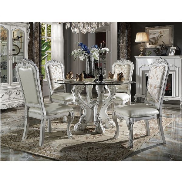 Dresden - Dining Table 33"L - Bone White Finish - Tony's Home Furnishings