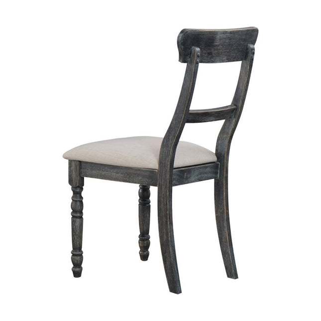 Leventis - Side Chair (Set of 2) - Light Brown Linen & Weathered Gray - Tony's Home Furnishings